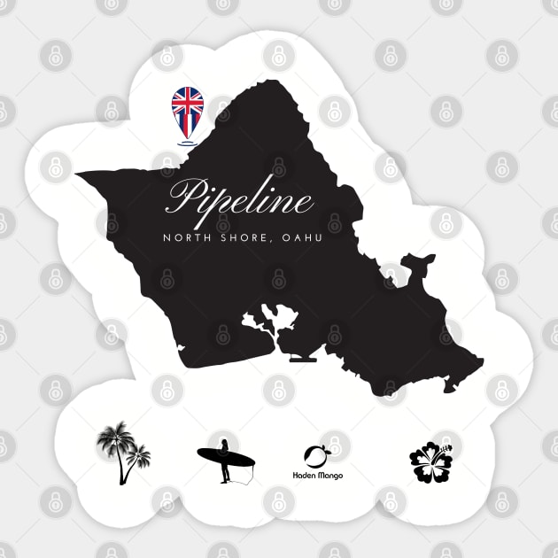 Hawaii's Pipeline Surf spot on Oahu Sticker by Hayden Mango Collective 